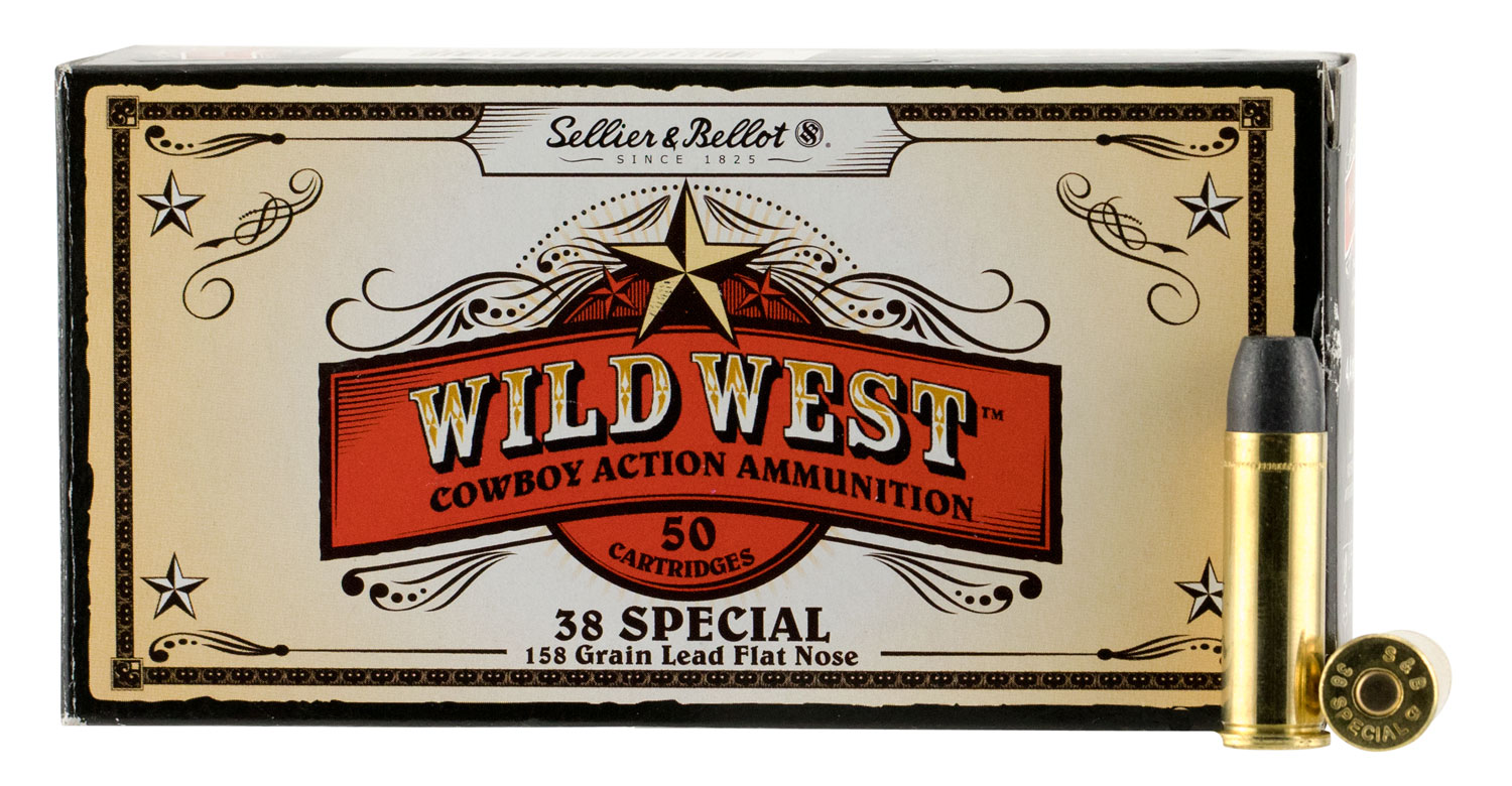 Sellier & Bellot 158 gr Lead Flat Nose .38 Spl Ammo, 50/Box - SB38L - Sellier & Bellot Ammunition