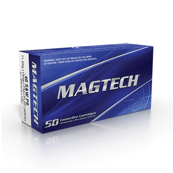 Magtech 180 gr Full Metal Jacket Flat Nose .40 S&W Ammo, 50/box - 40PS - Magtech