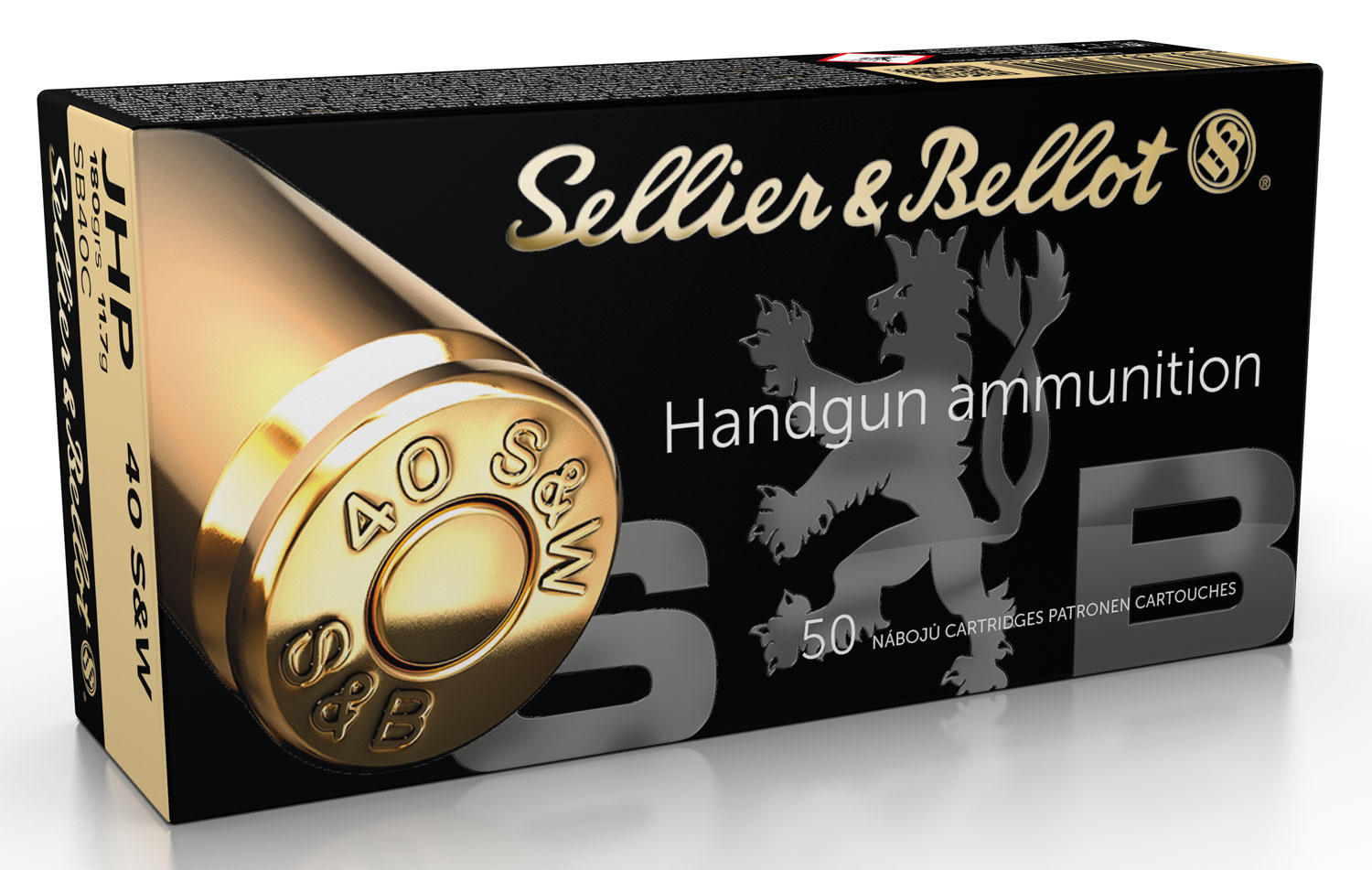 Sellier & Bellot 180 gr Jacketed Hollow Point .40 S&W Ammo, 50/box - SB40C - Sellier & Bellot Ammunition