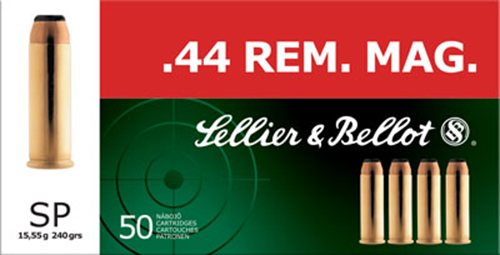 Sellier & Bellot 240 gr Semi-Jacketed Soft Point .44 Rem Mag Ammo, 50/box - SB44A - Sellier & Bellot Ammunition
