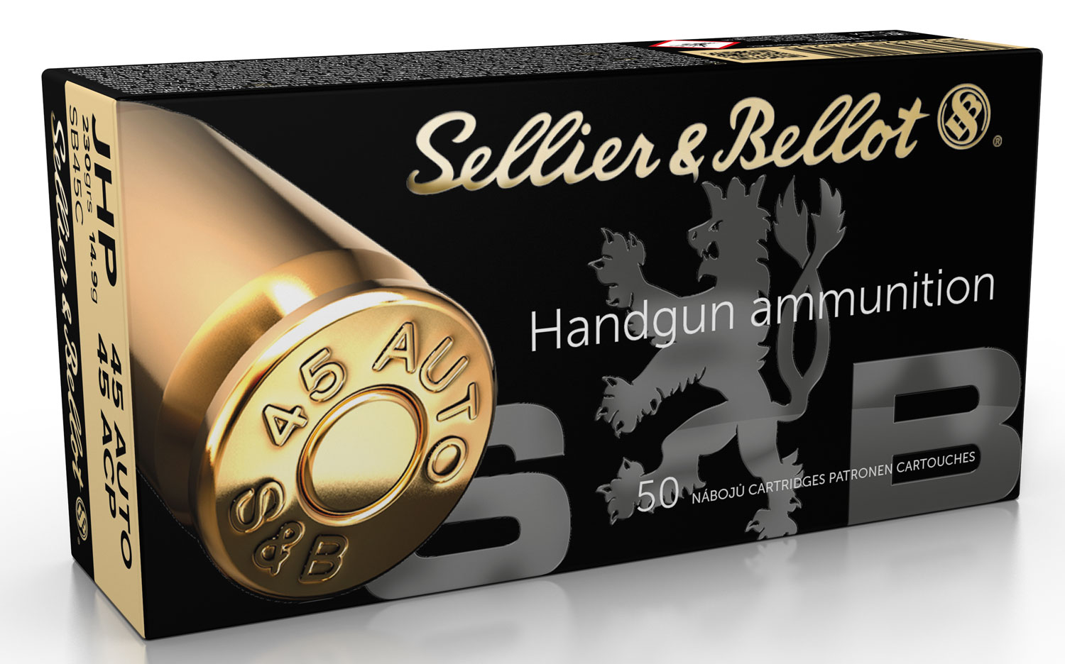 Sellier & Bellot 230 gr Jacketed Hollow Point .45 ACP Ammo, 50/box - SB45C - Sellier & Bellot Ammunition