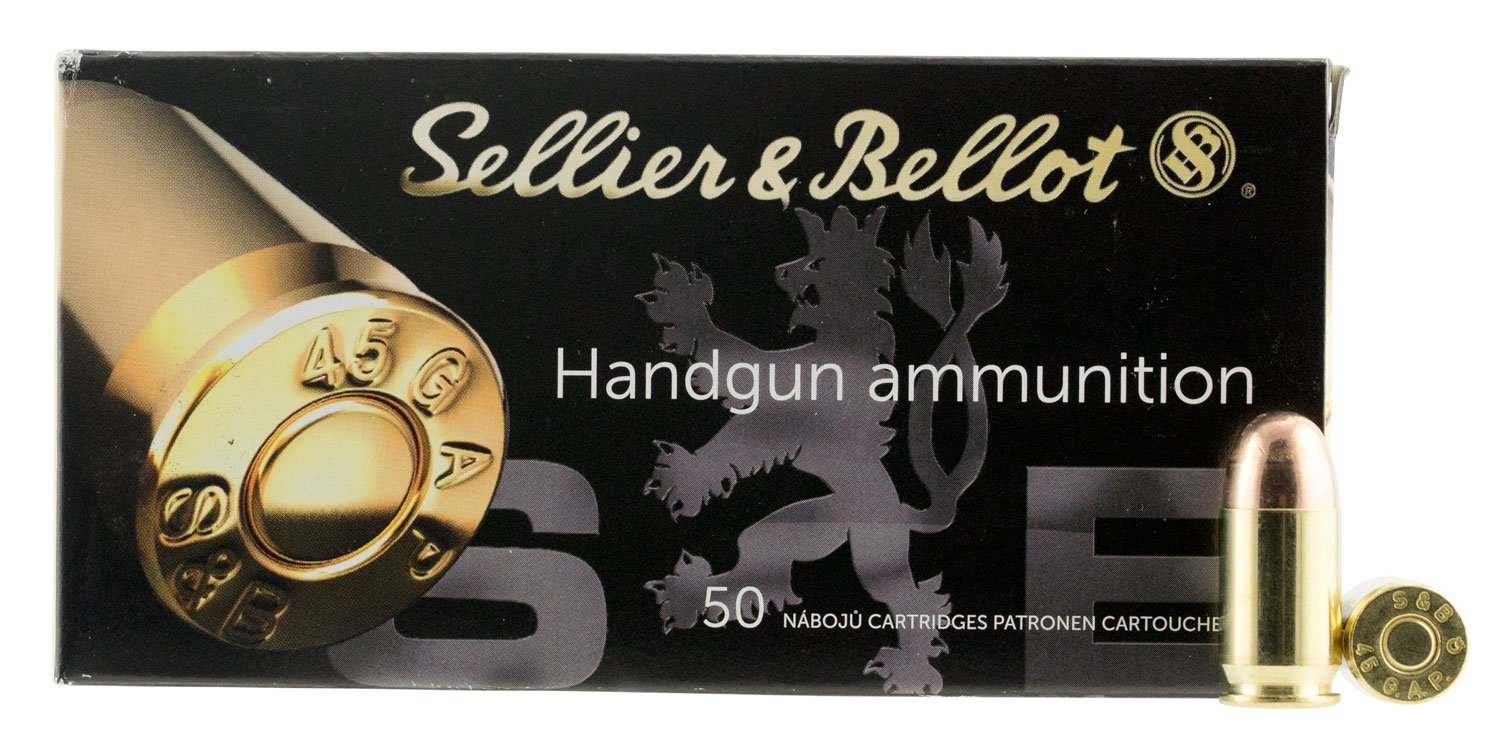 Sellier & Bellot 230 gr Full Metal Jacket .45 GAP Ammo, 50/box - SB45GAP - Sellier & Bellot Ammunition