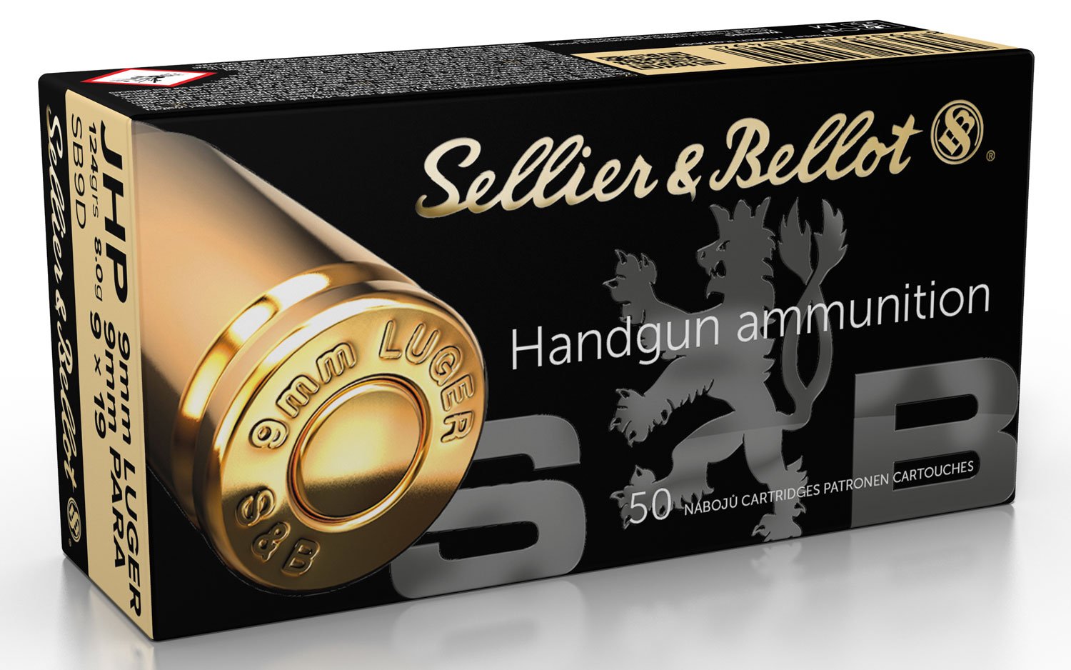 Sellier & Bellot 124 gr Jacketed Hollow Point 9mm Ammo, 50/box - SB9D - Sellier & Bellot Ammunition
