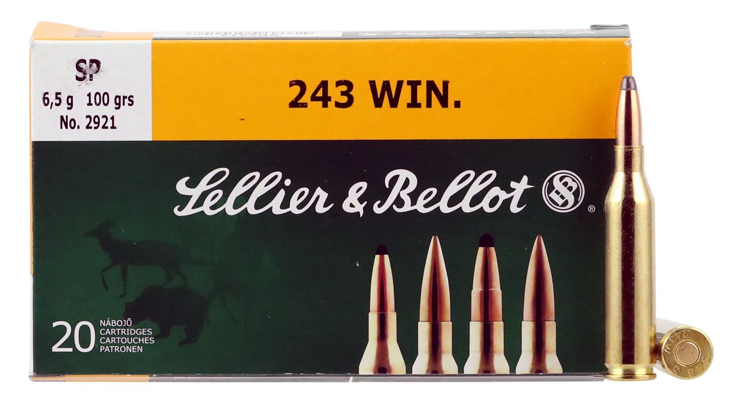 Sellier & Bellot 100 gr Semi-Jacketed Soft Point .243 Win Ammo, 20/box - SB243A - Magtech