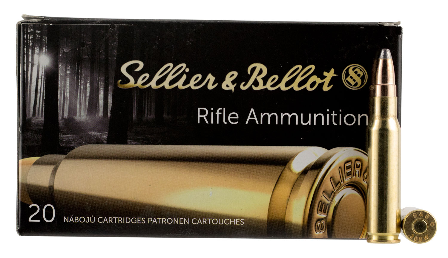 Sellier & Bellot 180 gr Semi-Jacketed Soft Point Cutting Edge .308 Win/7.62 Ammo, 20/box - SB308F - Sellier & Bellot Ammunition