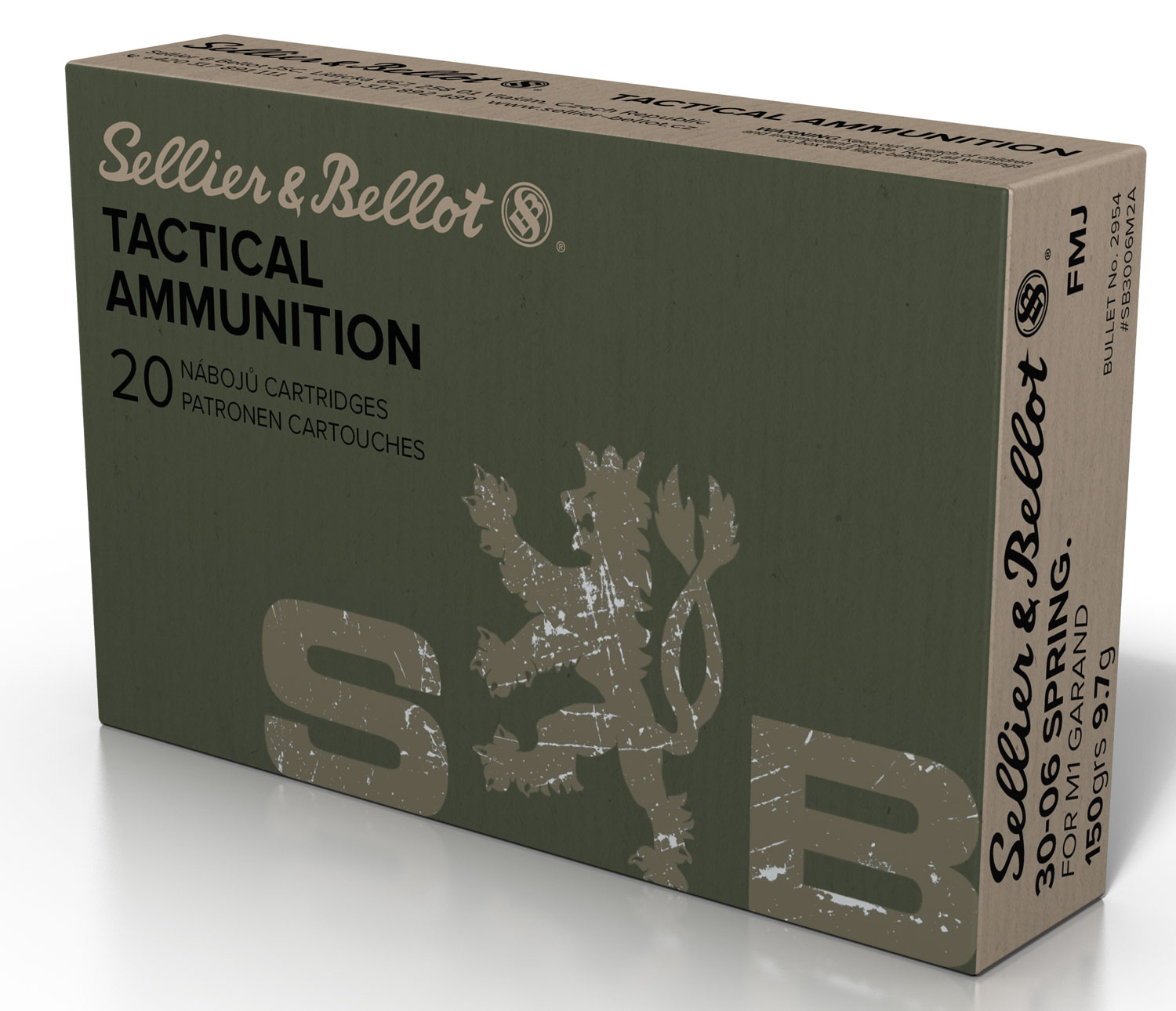 Sellier & Bellot 150 gr Full Metal Jacket .30-06 Spfld Ammo, 20/box - SB3006M2 - Magtech