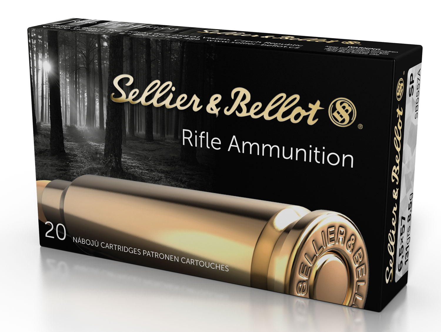 Sellier & Bellot 131 gr Semi-Jacketed Soft Point 6.5x57mmR Ammo, 20/box - SB6557RA - Sellier & Bellot Ammunition
