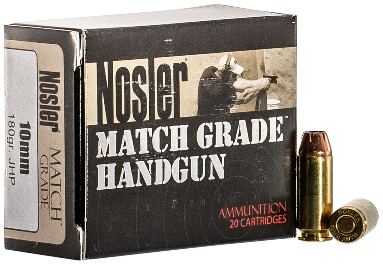 Nosler 180 gr Jacketed Hollow Point 10mm Ammo, 20/box - 51400 - Nosler