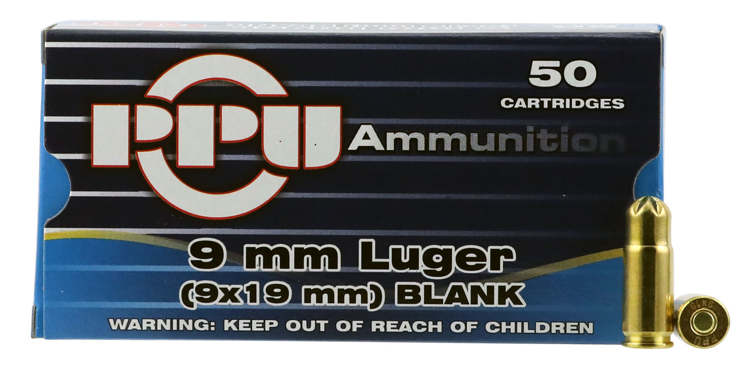PPU USA 9mm Blank Ammo, 50/box - PPB9L - Prvi Partizan
