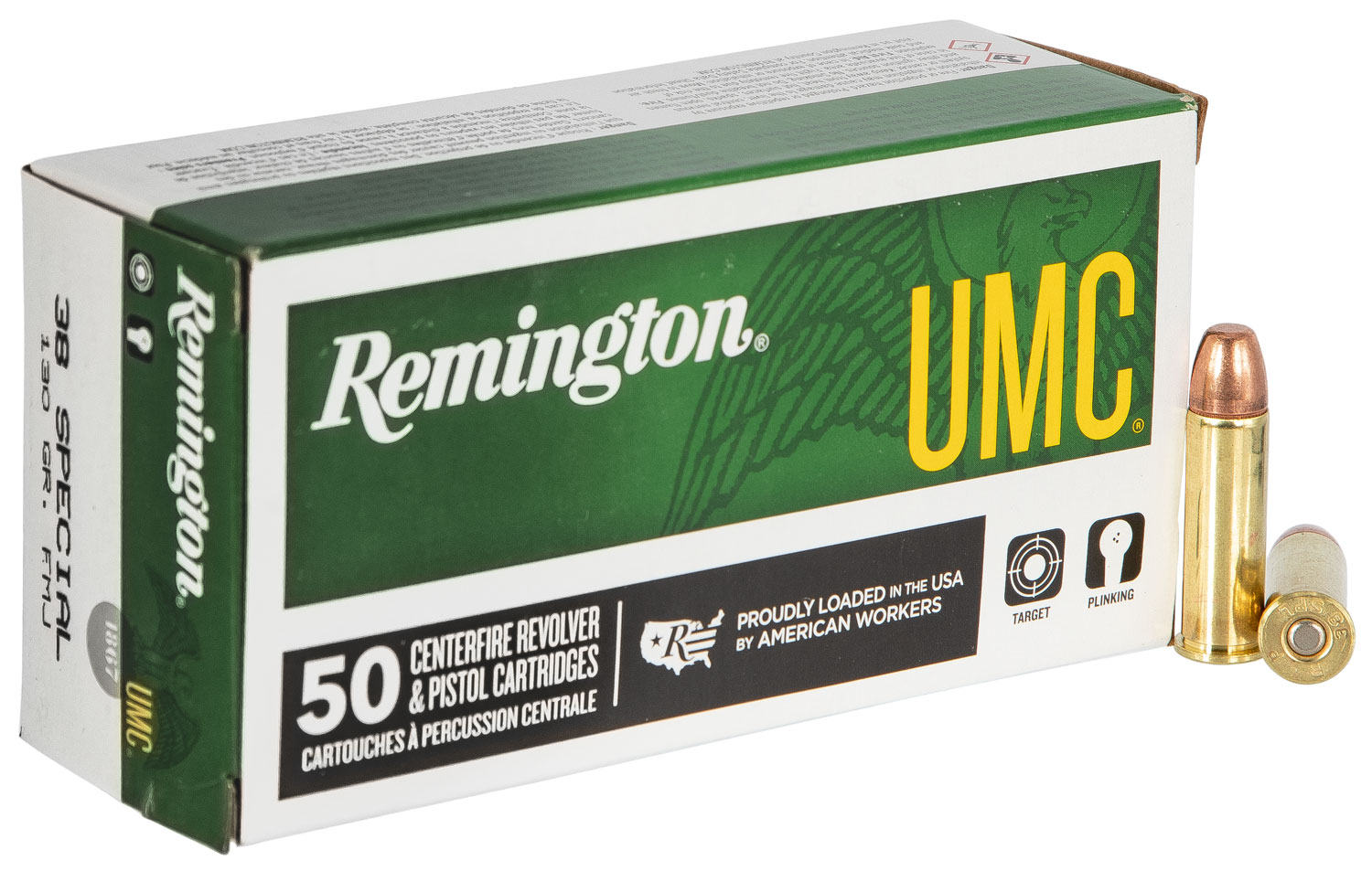 Remington UMC 130 gr Full Metal Jacket .38 Spl Ammo, 50/box - L38S11