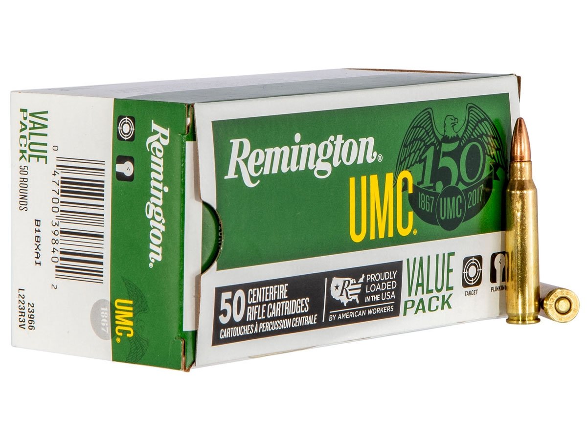 Remington UMC 55 gr Full Metal Jacket .223 Rem Ammo, 50/box - L223R3V - Remington