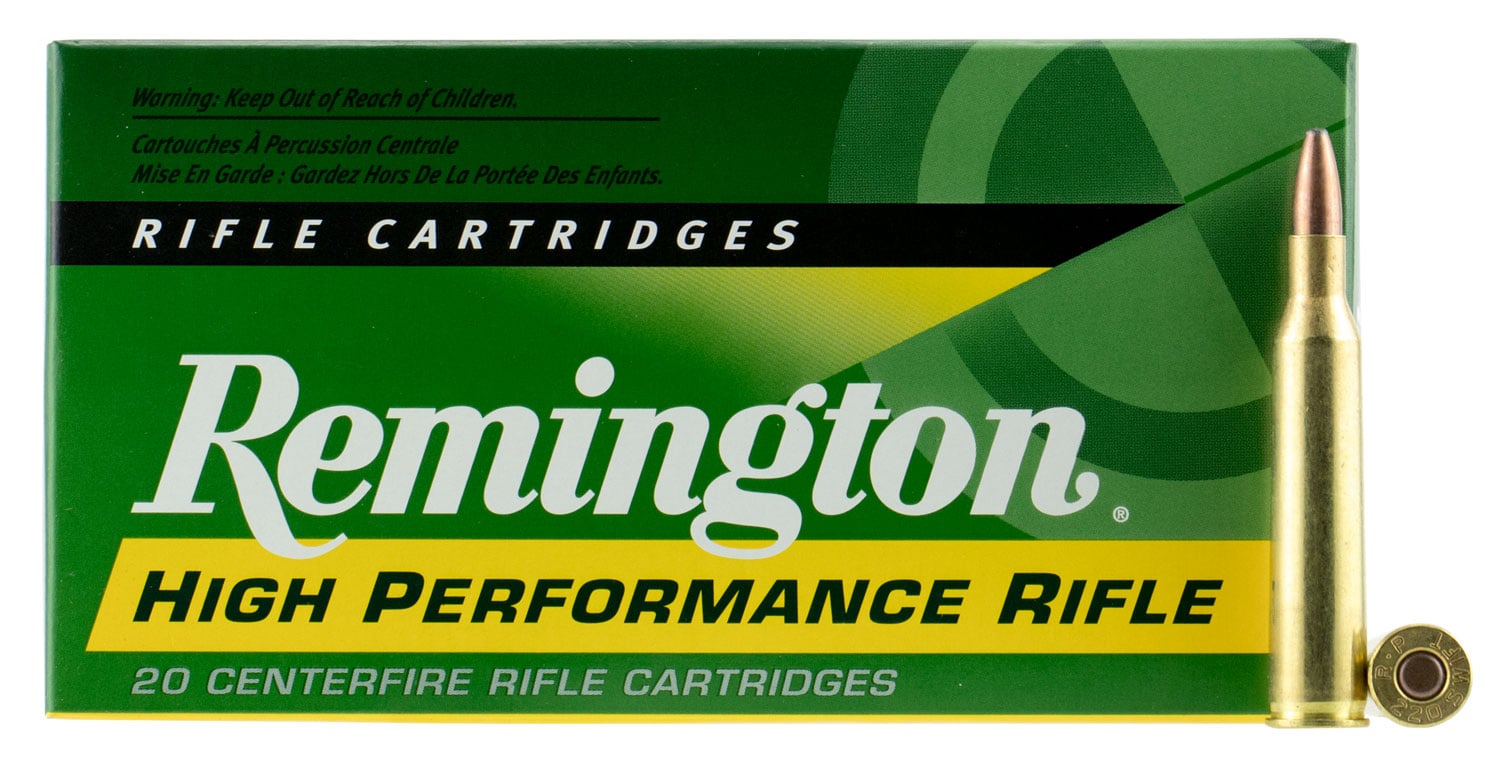 Remington Remington High Performance 50 gr Pointed Soft Point .220 Swift Ammo, 20/box - R220S1