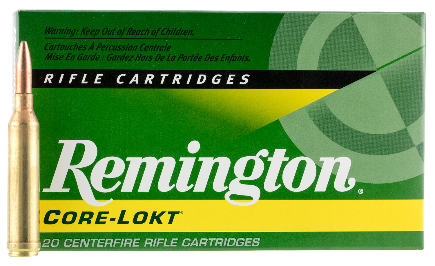 Remington Core-Lokt 140 gr Pointed Soft Point .264 Win Mag Ammo, 20/box - R264W2 - Remington