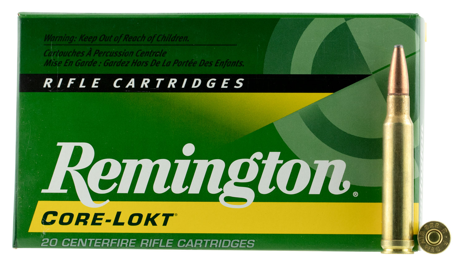 Remington Remington Core-Lokt 250 gr Pointed Soft Point .308 Win Mag Ammo, 20/box - R338W2