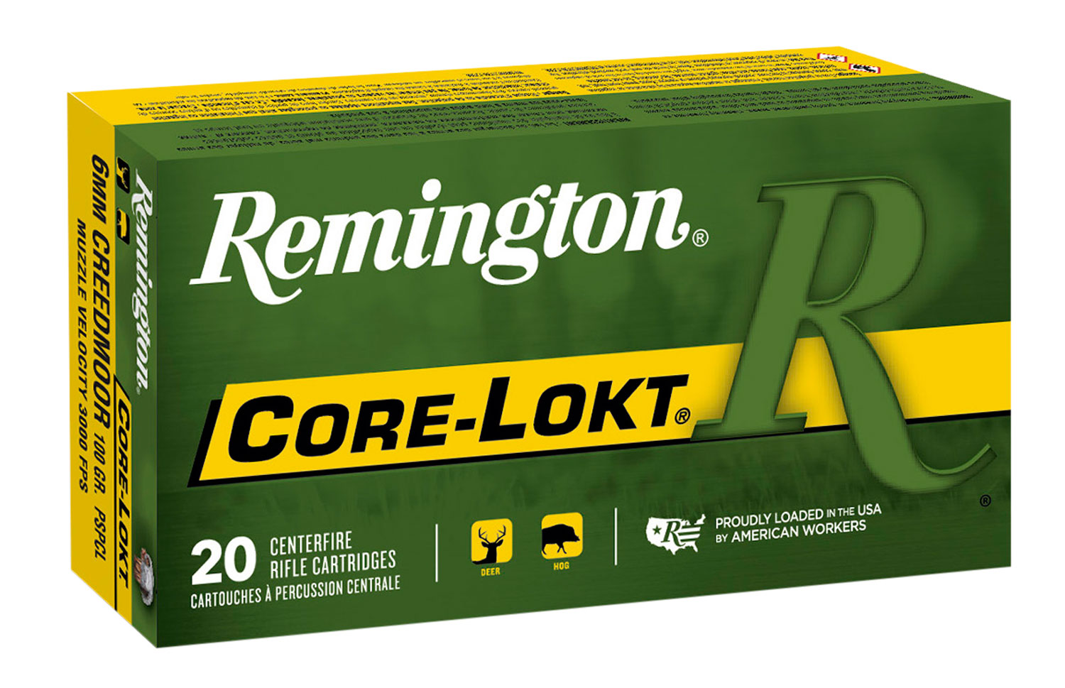 Remington Core-Lokt 100 gr Pointed Soft Point 6mm Crd Ammo, 20/box - R6CM01