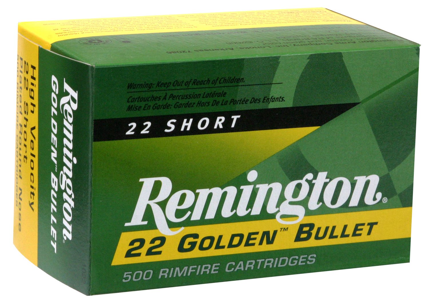 Remington 22 Golden Bullet 40 gr Plated Lead Round Nose .22lr Ammo, 50/box - 1522