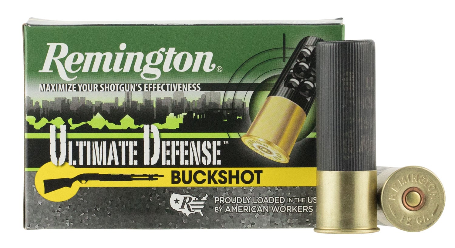 Remington Ultimate Defense 3" 12 Gauge Ammo 00 Buck, 5/box - 12HB00HD - Remington