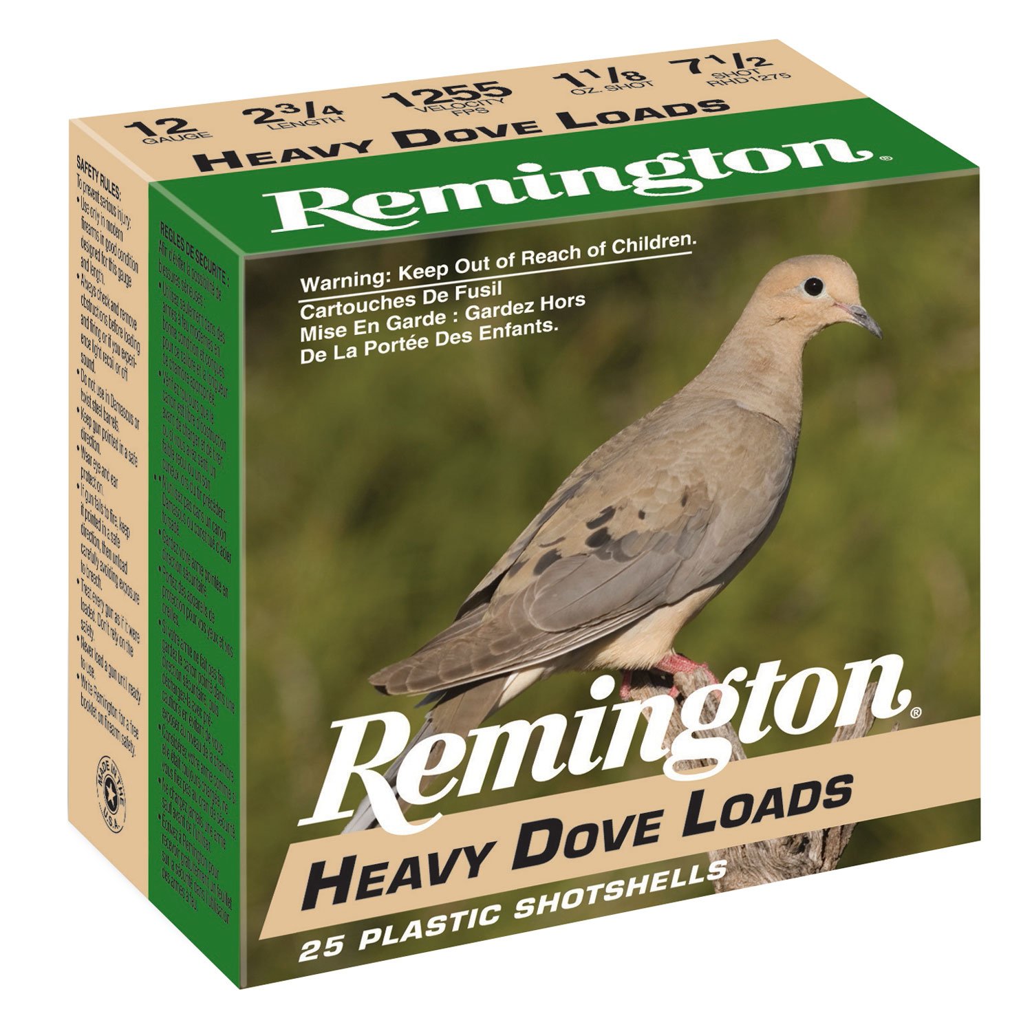 Remington Heavy Dove Loads 2.75" 20 Gauge Ammo 8, 25/box - RHD208