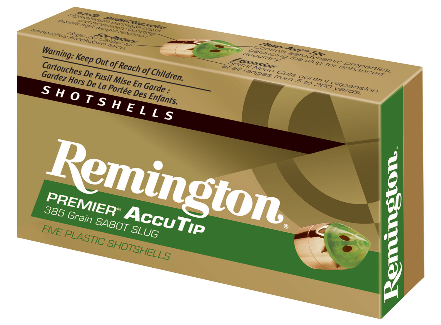Remington Premier AccuTip 3" 12 Gauge Ammo, 5/box - PRA12M - Remington
