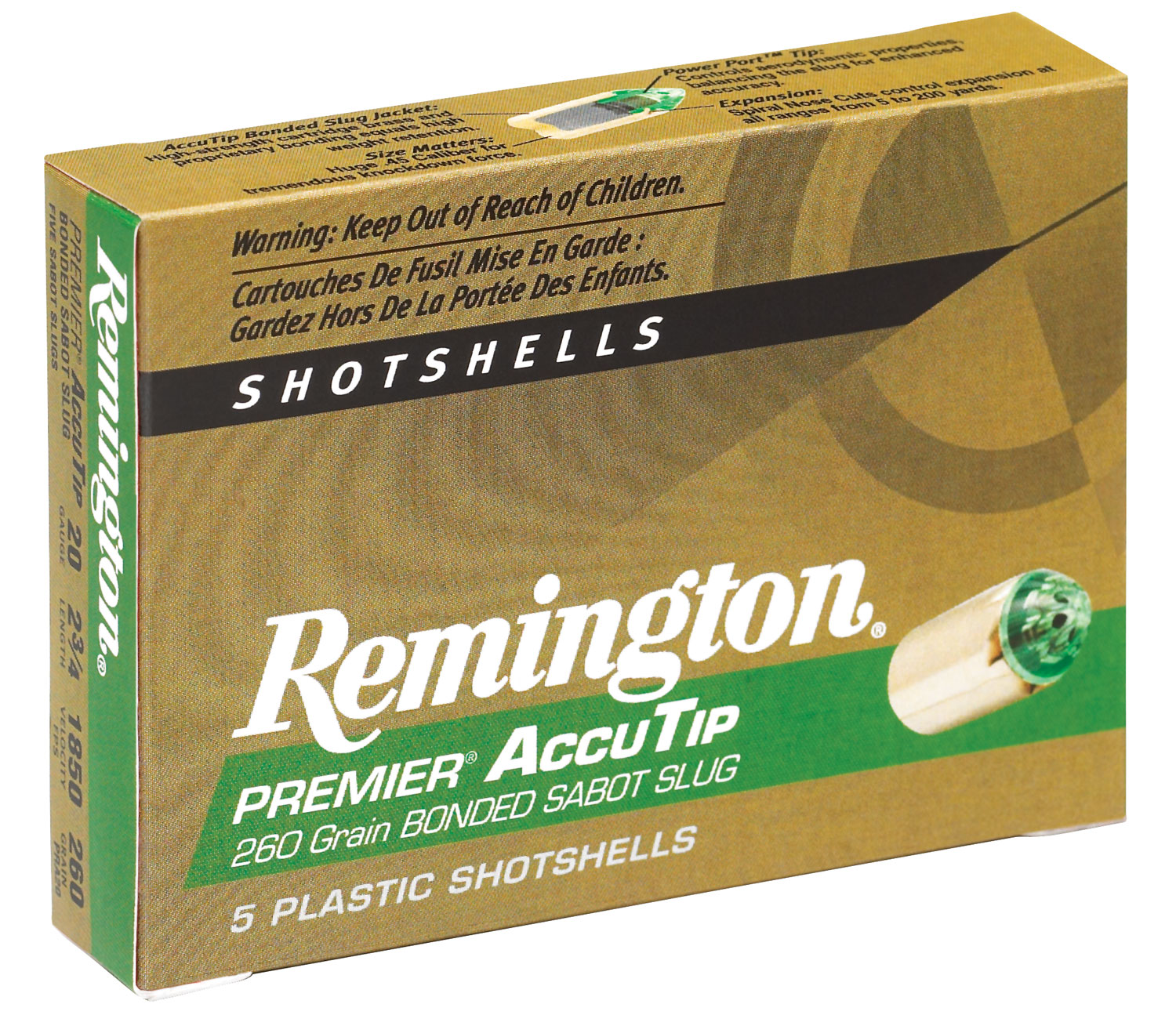 Remington Premier AccuTip 2-3/4" 20 Gauge Ammo, 5/box - PRA20 - Remington