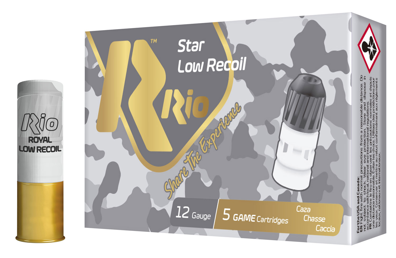 RIO Royal Star 2.75" 12 Gauge Ammo, 5/box - RSL12 - Rio