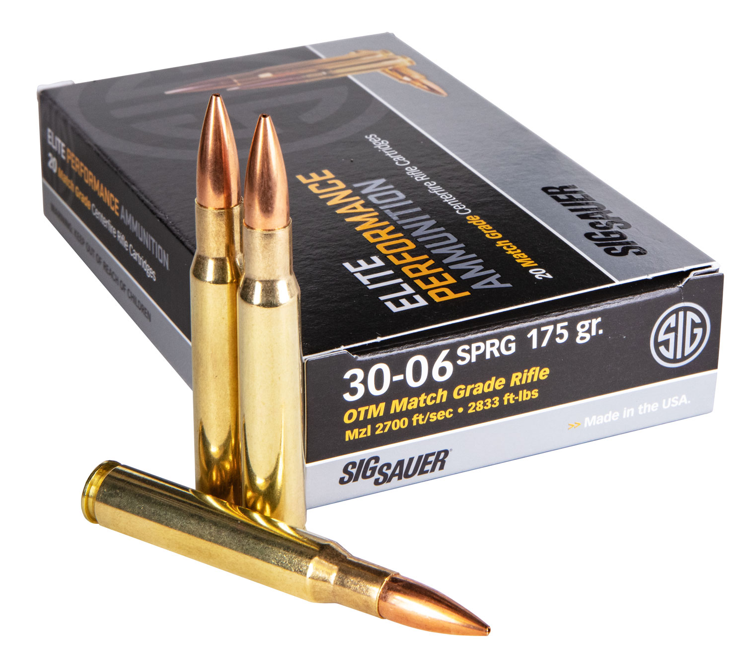 Sig Sauer Elite Match 175 gr Open Tip Match .30-06 Spfld Ammo, 20/box - E3006M220 - Sig Sauer