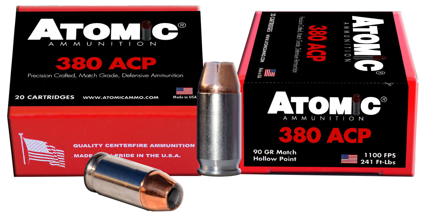 Atomic Ammunition 90 gr Hollow Point .380 ACP Ammo, 20/box - 00453 - Atomic
