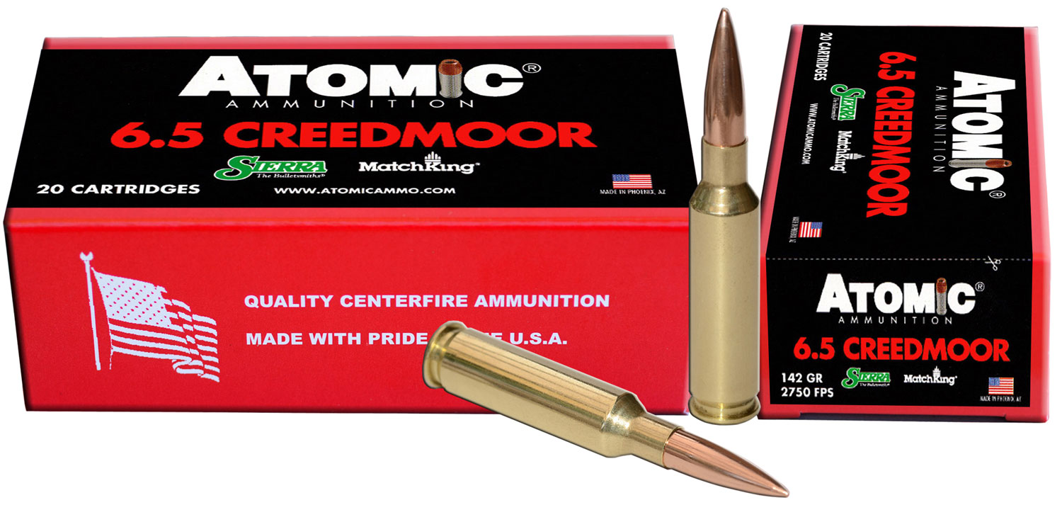Atomic Ammunition 142 gr Hollow Point Boat Tail MatchKing 6.5 Crd Ammo, 20/box - 404 - Atomic