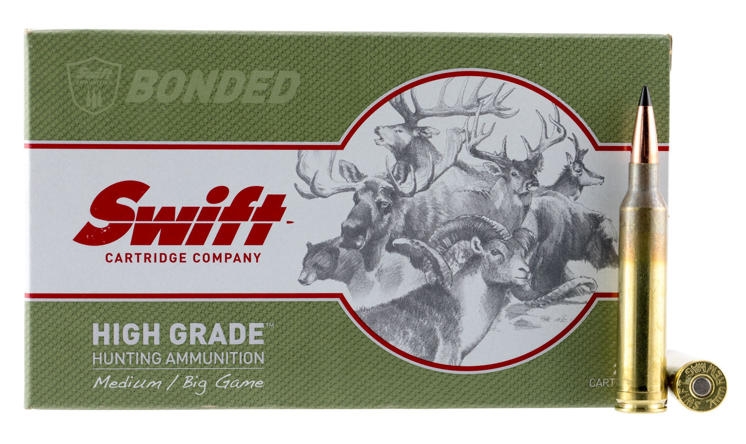 Swift Bullet Company Scirocco 150 gr Spitzer Boat Tail 7mm Rem Mag Ammo, 20/box - 10038 - Swift