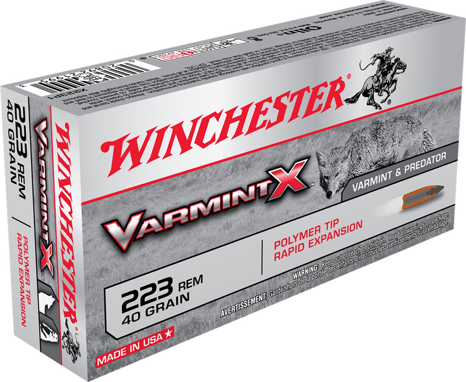 Winchester Ammunition Varmint-X 40 gr Rapid Expansion .223 Rem Ammo, 20/box - X223P1 - Winchester