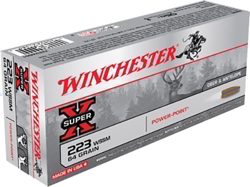 Winchester Ammunition Super-X 64 gr Power-Point .223 WSSM Ammo, 20/box - X223WSS1 - Winchester
