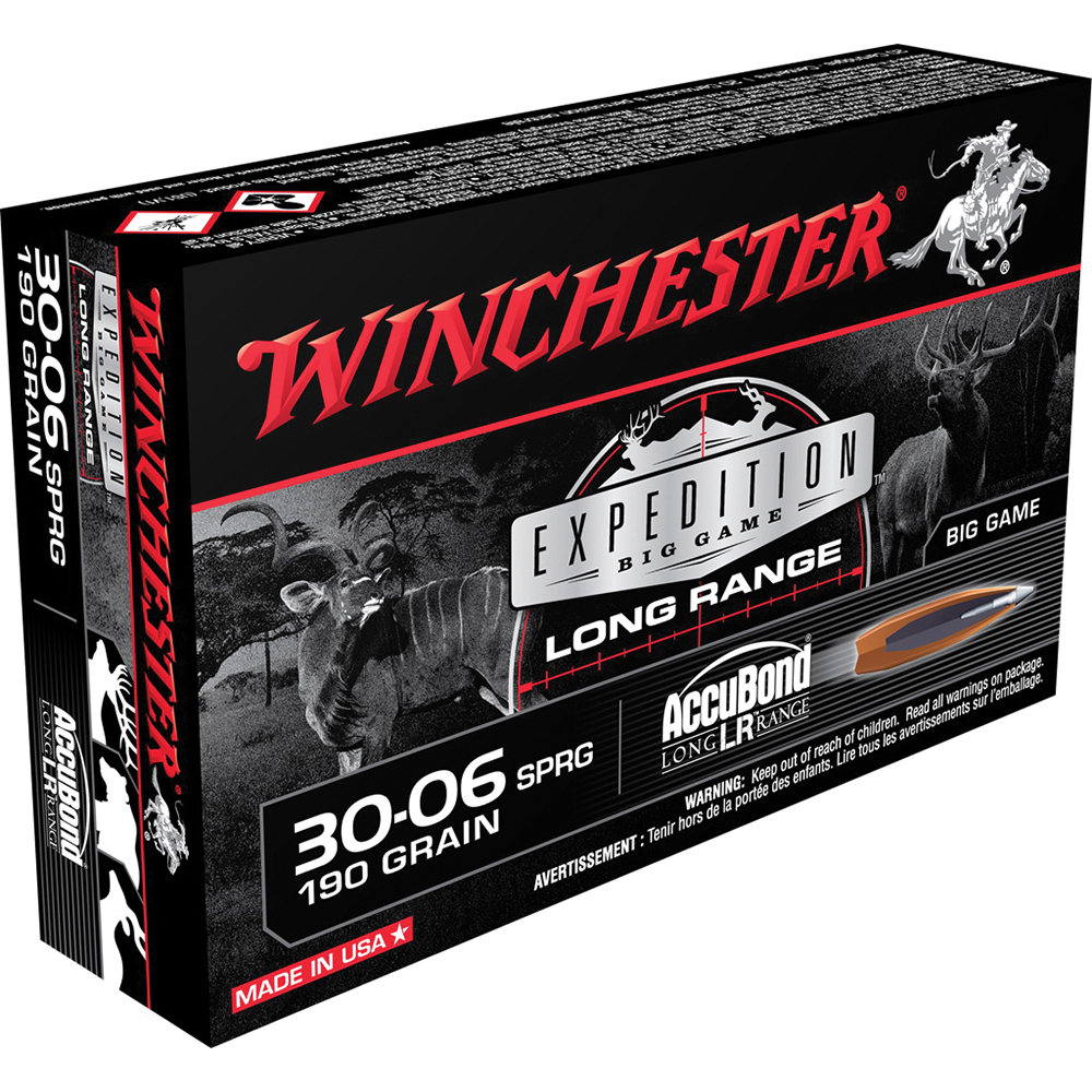 Winchester Ammunition Expedition Big Game Long Range 190 gr Accubond LR .30-06 Spfld Ammo, 20/box - S3006LR - Winchester
