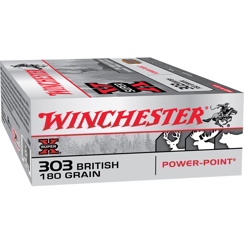 Winchester Ammunition Super-X 180 gr Power-Point .303 British Ammo, 20/box - X303B1 - Winchester