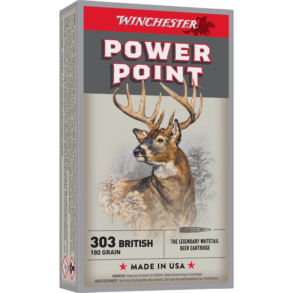 Winchester Ammunition Super-X 180 gr Power-Point .303 British Ammo, 20/box - X303B1 - Winchester