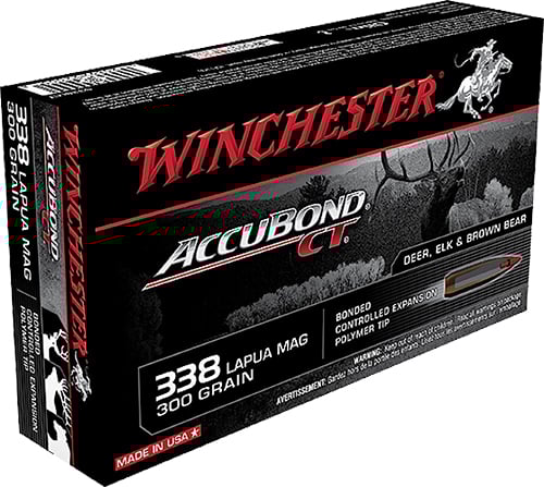 Winchester Ammunition Expedition Big Game 300 gr AccuBond CT .338 Lapua Mag Ammo, 20/box - S338LCT - Winchester