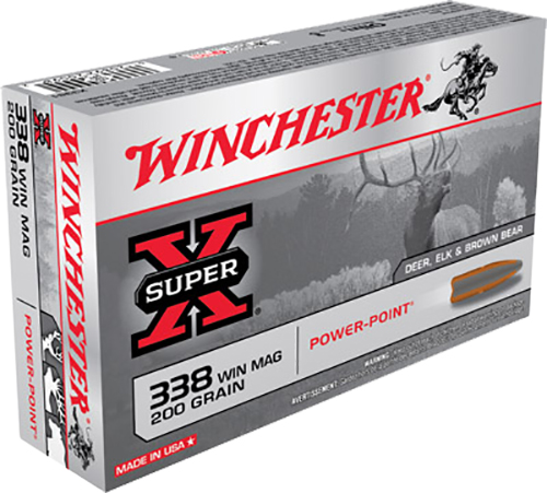 Winchester Ammunition Super-X 200 gr Power-Point .338 Win Mag Ammo, 20/box - X3381 - Winchester