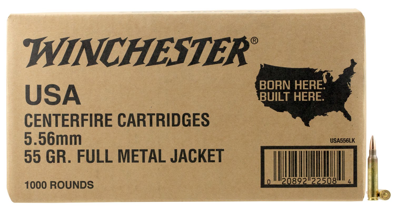 Winchester 5.56 Bulk Ammo 55 Gr FMJ, 1000rds - WM1931000 - Winchester