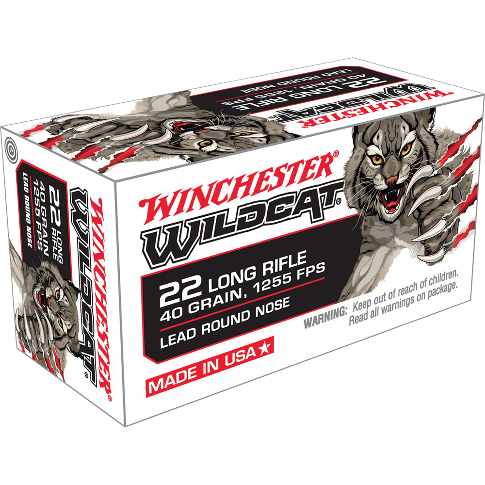 Winchester Ammunition USA Wildcat 40 gr Lead Round Nose .22lr Ammo, 50/box - WW22LR - Winchester