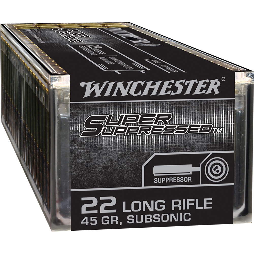 Winchester Ammunition Super Suppressed 45 gr Lead Round Nose .22lr Ammo, 100/box - SUP22LR - Winchester