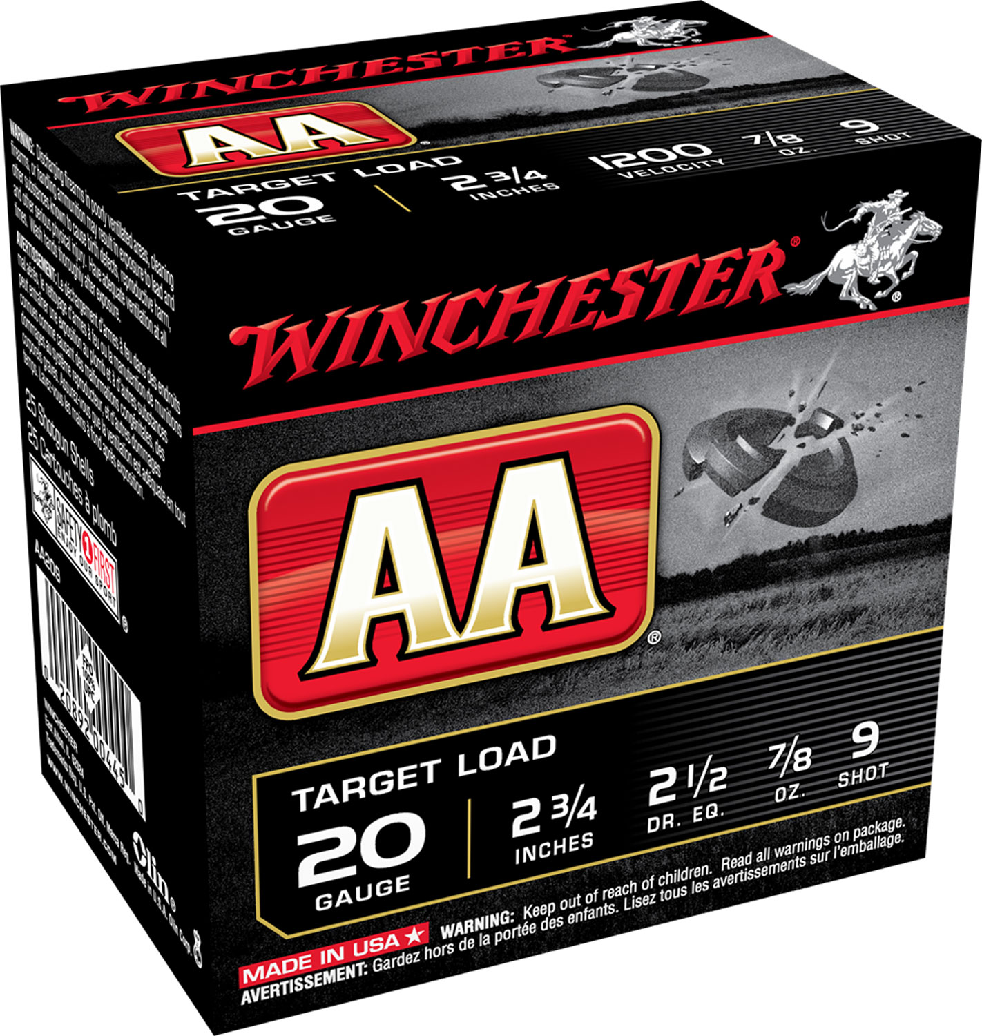 Winchester Ammunition AA 2.75" 20 Gauge Ammo 9, 25/box - AA209 - Winchester