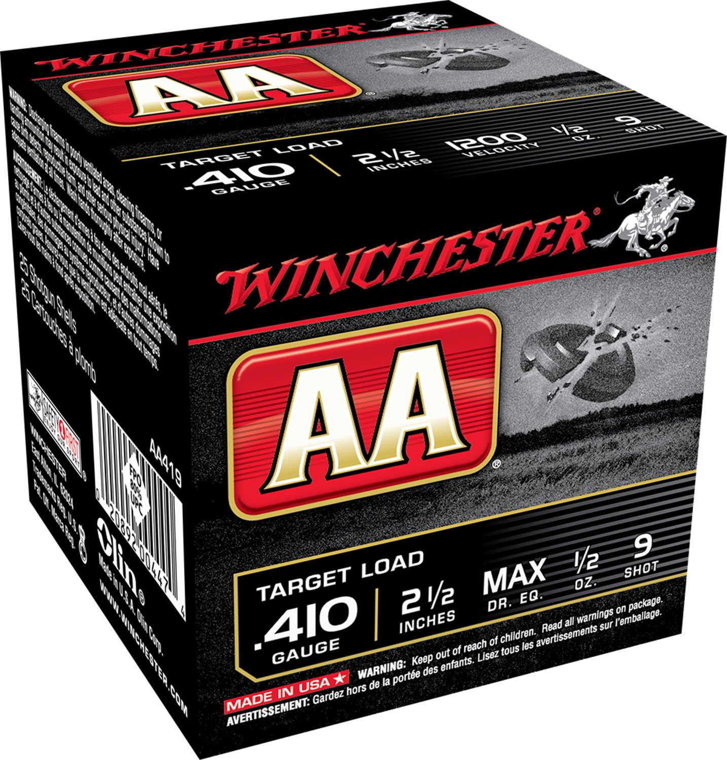 Winchester Ammunition AA 2.5" 410 Gauge Ammo 9, 25/box - AA419 - Winchester