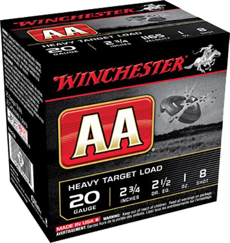 Winchester Ammunition AA Heavy 2.75" 20 Gauge Ammo 8, 25/box - AAH208