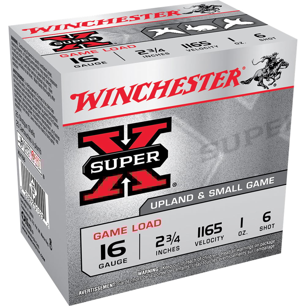Winchester Ammunition Super-X Game Load 2.75" 16 Gauge Ammo 6, 25/box - XU166 - Winchester