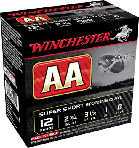 Winchester Ammunition AA Super Sport 2.75" 12 Gauge Ammo 8, 25/box - AASCL128 - Winchester