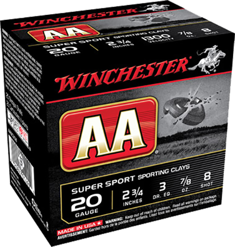 Winchester Ammunition AA Super Sport 2.75" 20 Gauge Ammo 8, 25/box - AASC208 - Winchester