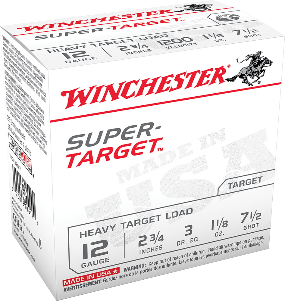 Winchester Ammunition Super Target Heavy 2.75" 12 Gauge Ammo 7-1/2, 25/box - TRGT12M7