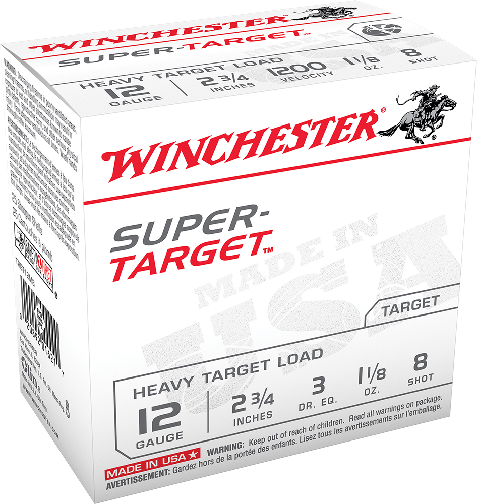 Winchester Ammunition Super Target Heavy 2.75" 12 Gauge Ammo 8, 25/box - TRGT12M8