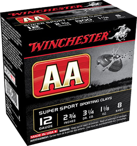 Winchester Ammunition AA Super Sport 2.75" 12 Gauge Ammo 9, 25/box - AASC129