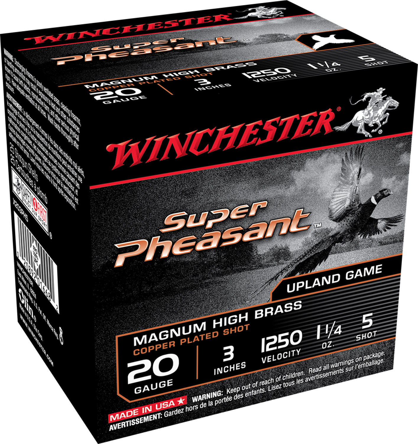 Winchester Ammunition Super Pheasant Magnum High Brass 3" 20 Gauge Ammo 5, 25/box - X203PH5
