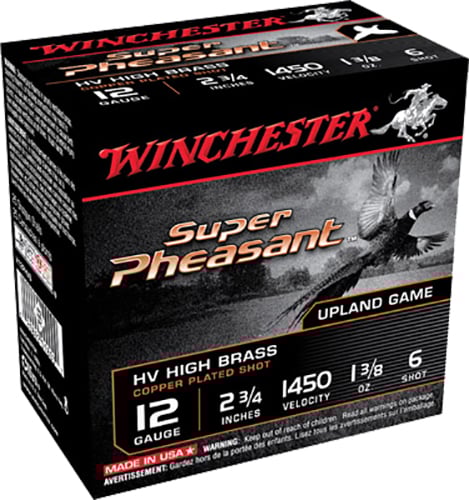 Winchester Ammunition Super Pheasant HV High Brass 2.75" 12 Gauge Ammo 6, 25/box - X12PHV6 - Winchester